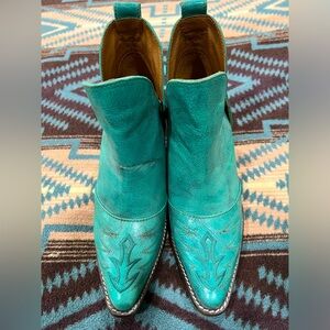 Nocona Women's Micki Turquoise Snip Toe Western Ankle Boots, Size 8 B